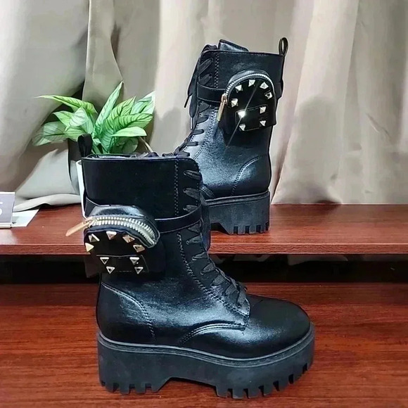 ROUGE Combat Grunge Emo Black Platform Boots. Brand new in the box. Size… - Picture 6 of 14